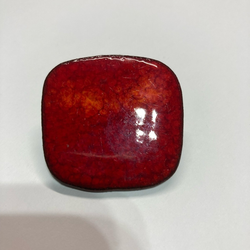 1960s Glazed Ceramic Brooch